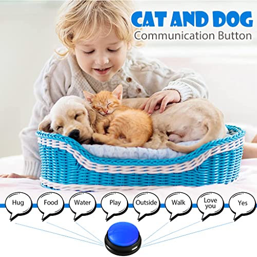 Qpets® Interactive Dog Toys Voice Recording Button Buttons for Communication Pet Training Buzzer 30 Second Record Playback Funny Gift Study Office Home Blue 2PCS Qpets® Interactive Dog Toys Voice Recording Button Buttons for Communication Pet Training Buzzer 30 Second Record Playback Funny Gift Study Office Home Blue 2PCS